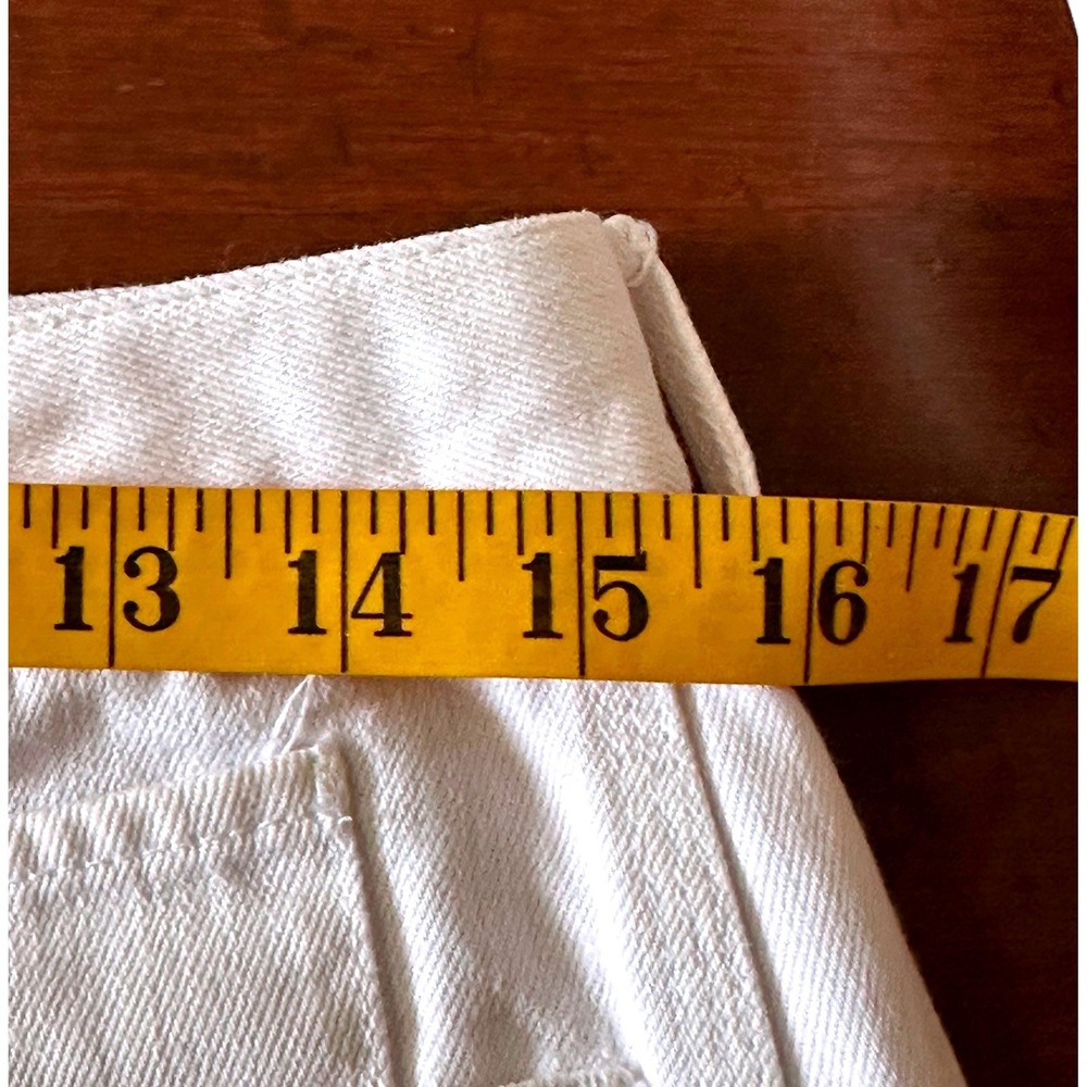Lauren Ralph Lauren VTGE SZ 8 White Wide Leg Denim Jeans High Rise Patch Pocket - Picture 11 of 14